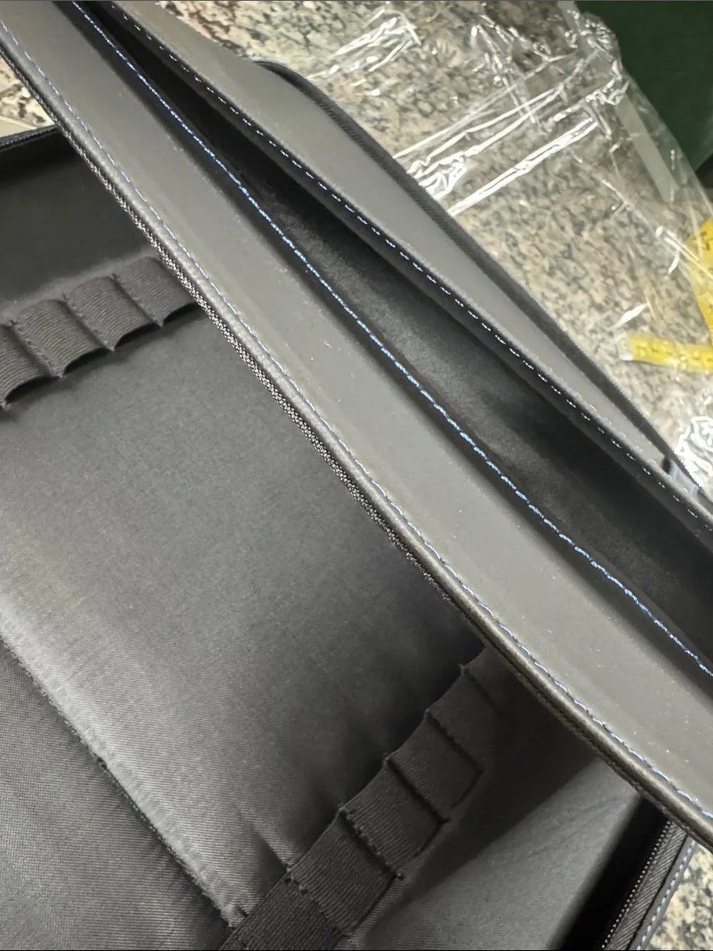 Pilot writing Black Portfolio Folder with Blue Stitching NWT
